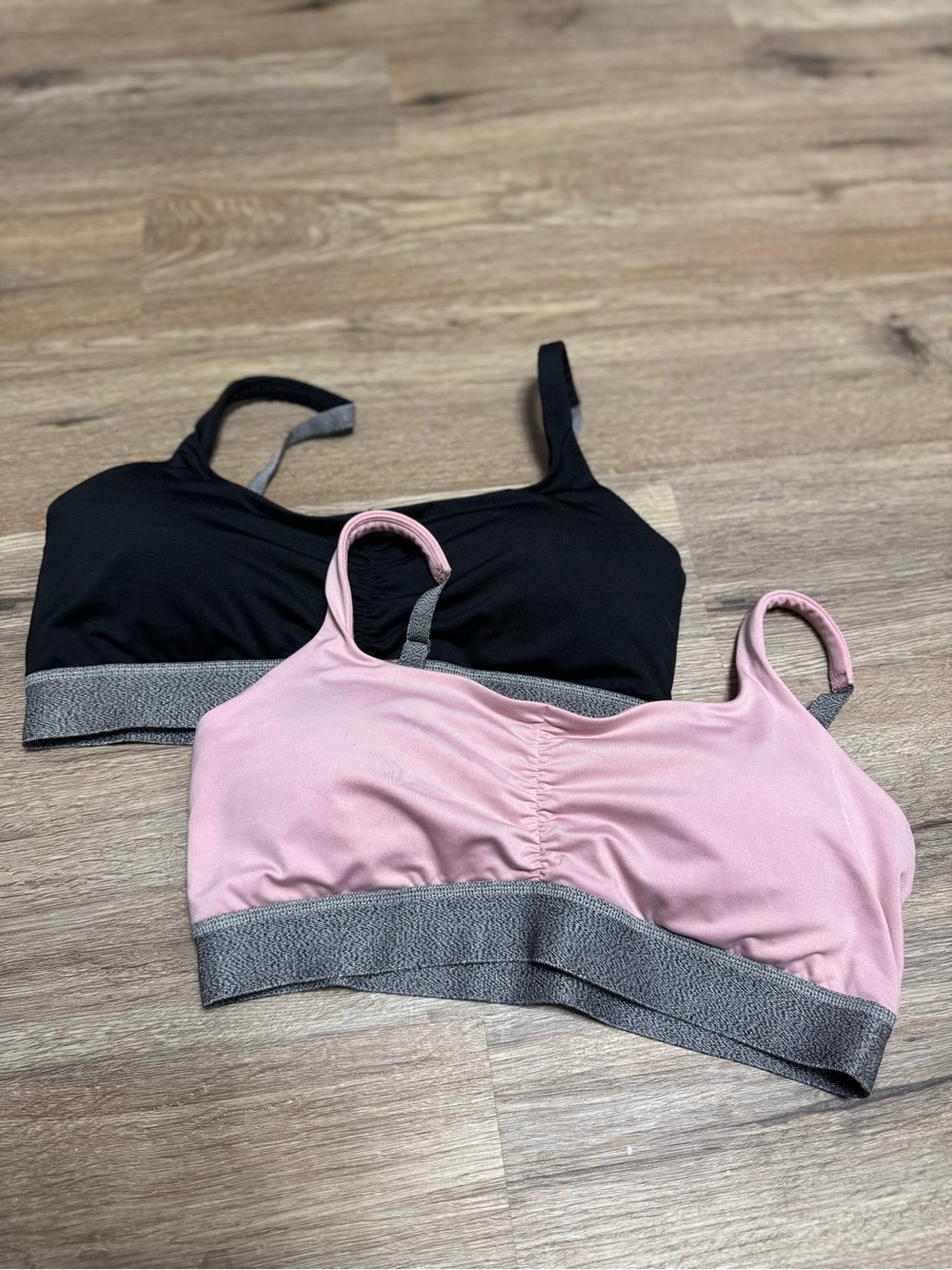 Handful - Sports Bra — Pink & Grey and Black & Grey - Adjustable Straps